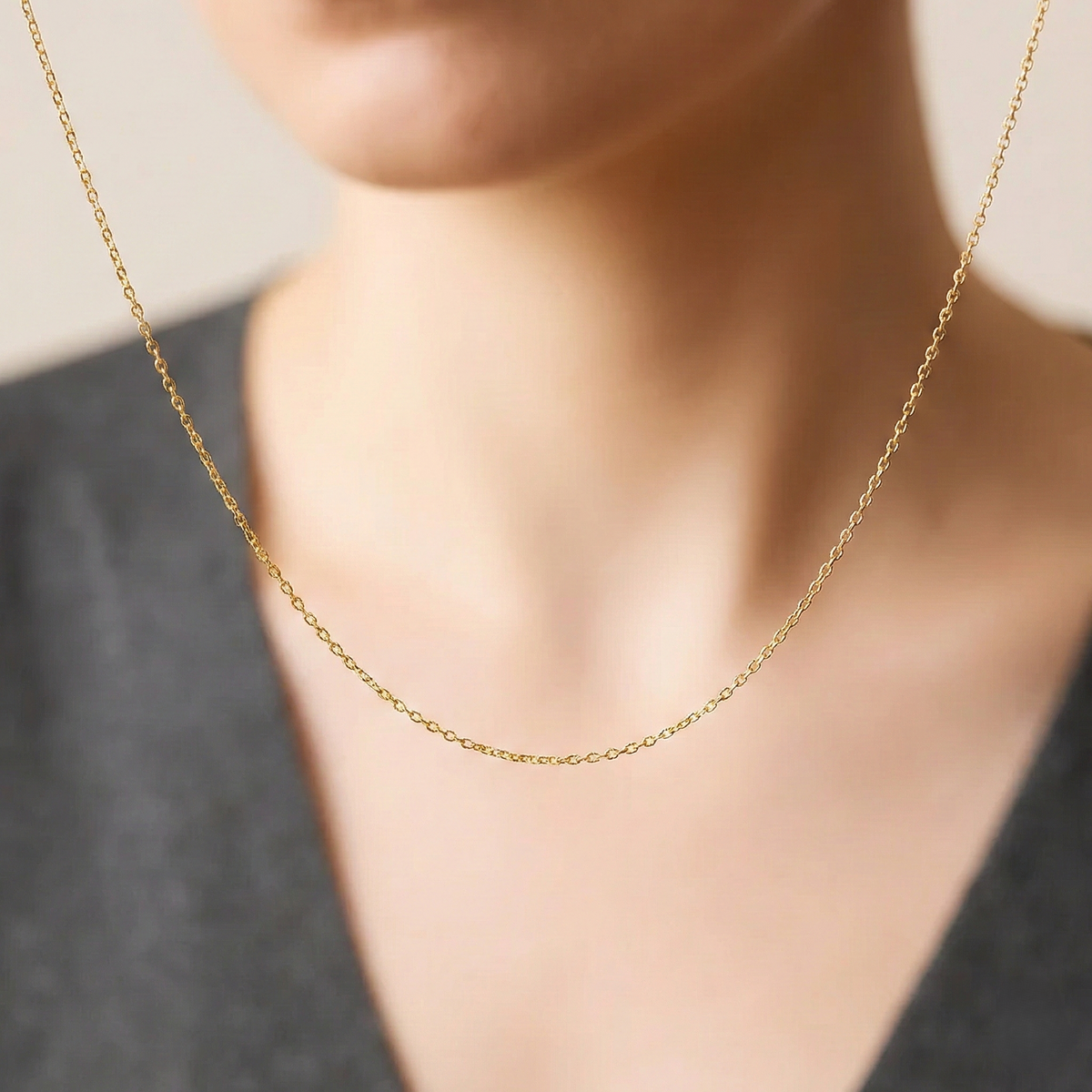 0,8 mm Ankerkette in 585er 14K Massivgold