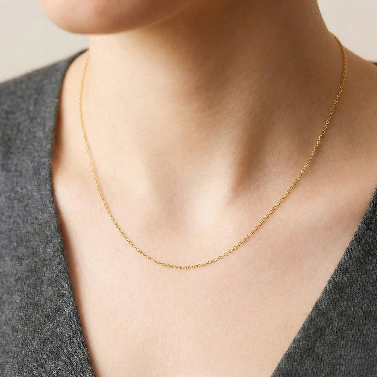 0,8 mm Ankerkette in 585er 14K Massivgold