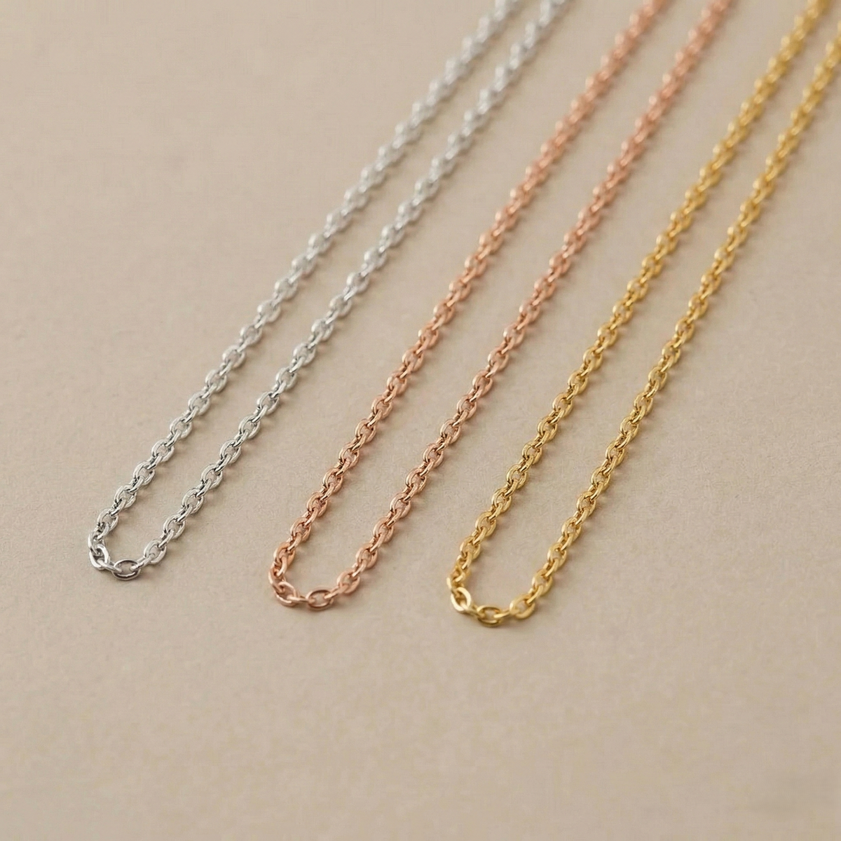 0,8 mm Ankerkette in 585er 14K Massivgold