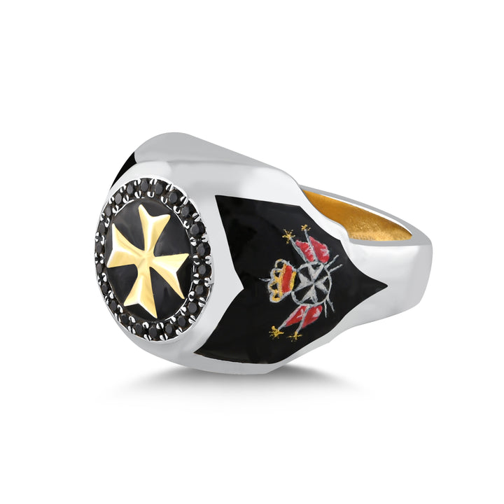Kreuz Ring - handgefertigter Diamantschmuck aus Feingold | Sirius Diamant