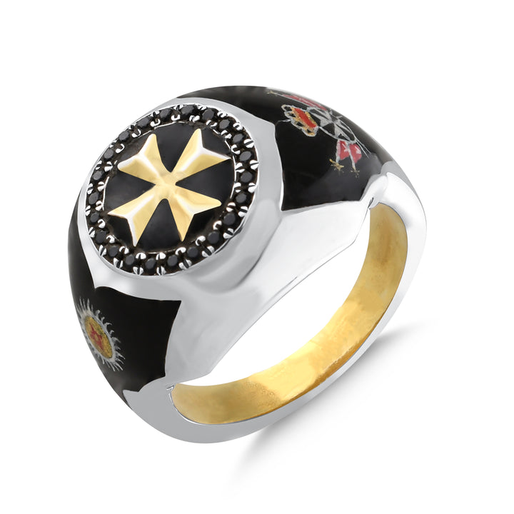Kreuz Ring - handgefertigter Diamantschmuck aus Feingold | Sirius Diamant