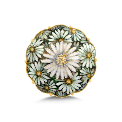 Ring mit Margeriten - handgefertigter Diamantschmuck aus Feingold | Sirius Diamant
