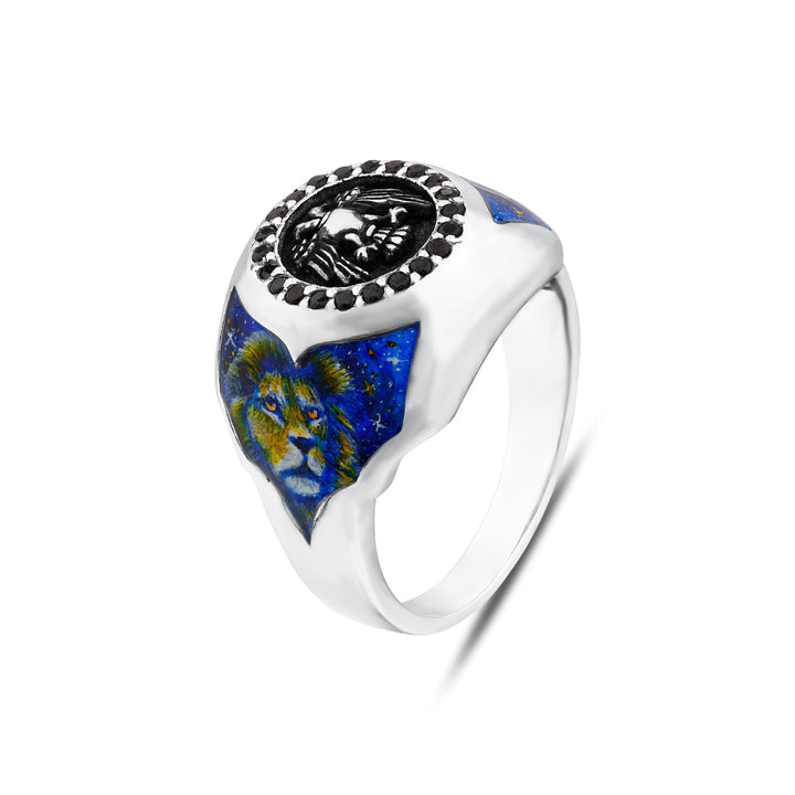 Löwe Siegelring - handgefertigter Diamantschmuck aus Feingold | Sirius Diamant