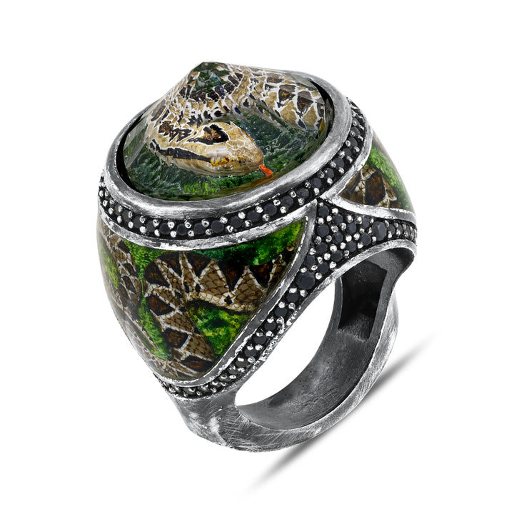 Schlangenring - handgefertigter Diamantschmuck aus Feingold | Sirius Diamant