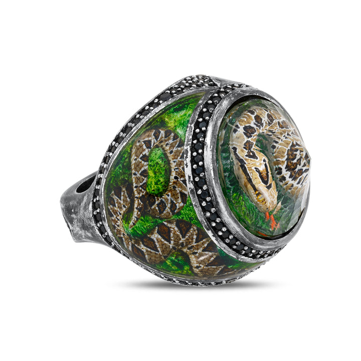 Schlangenring - handgefertigter Diamantschmuck aus Feingold | Sirius Diamant
