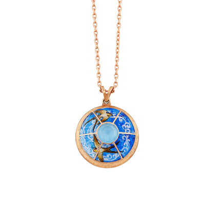 Genuine Sapphire Birds Necklace