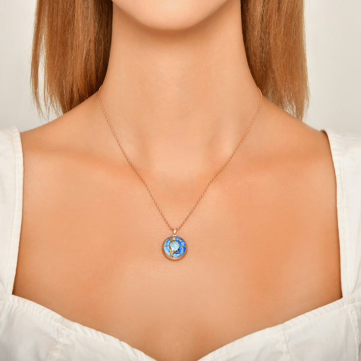 Genuine Sapphire Birds Necklace