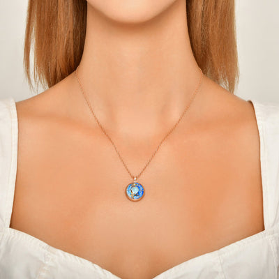 Genuine Sapphire Birds Necklace