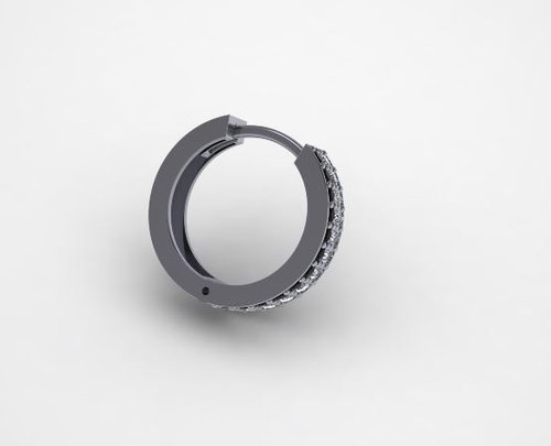 0,10 Gesamtkarat Diamant Herren Creolen in 585er 18 K Weissgold - handgefertigter Diamantschmuck aus Feingold | Sirius Diamant