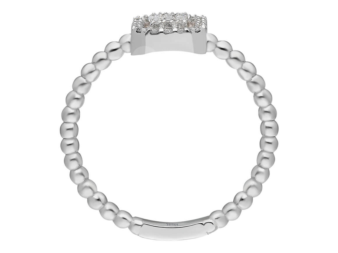 F Farbe 0,16 Carat Baguette Diamant Alba Ring - handgefertigter Diamantschmuck aus Feingold | Sirius Diamant