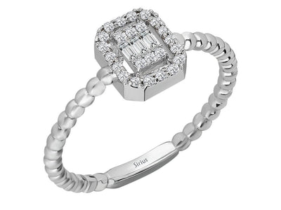 F Color 0.16 Carat Baguette Diamond Alba Ring