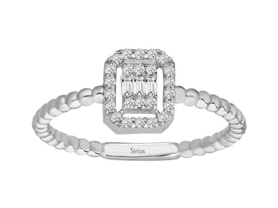 F Color 0.16 Carat Baguette Diamond Alba Ring