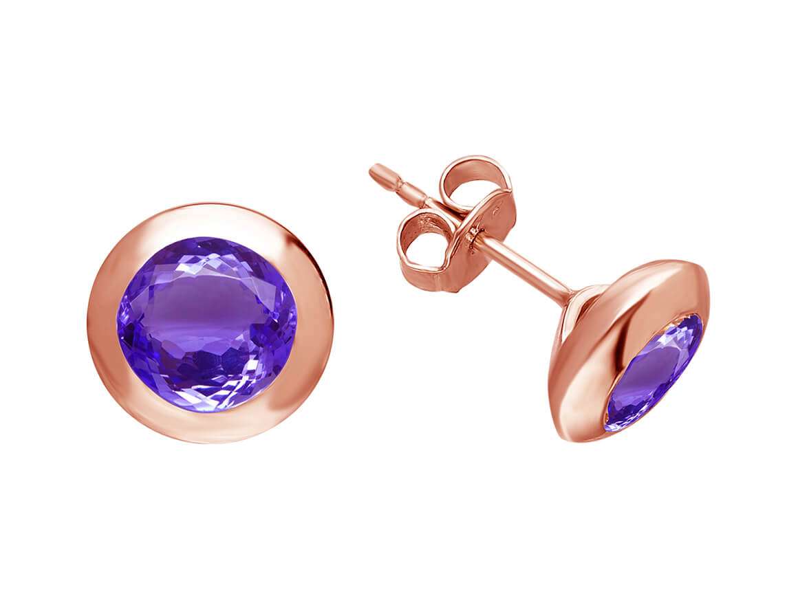Amethyst-Ohrringe - handgefertigter Diamantschmuck aus Feingold | Sirius Diamant