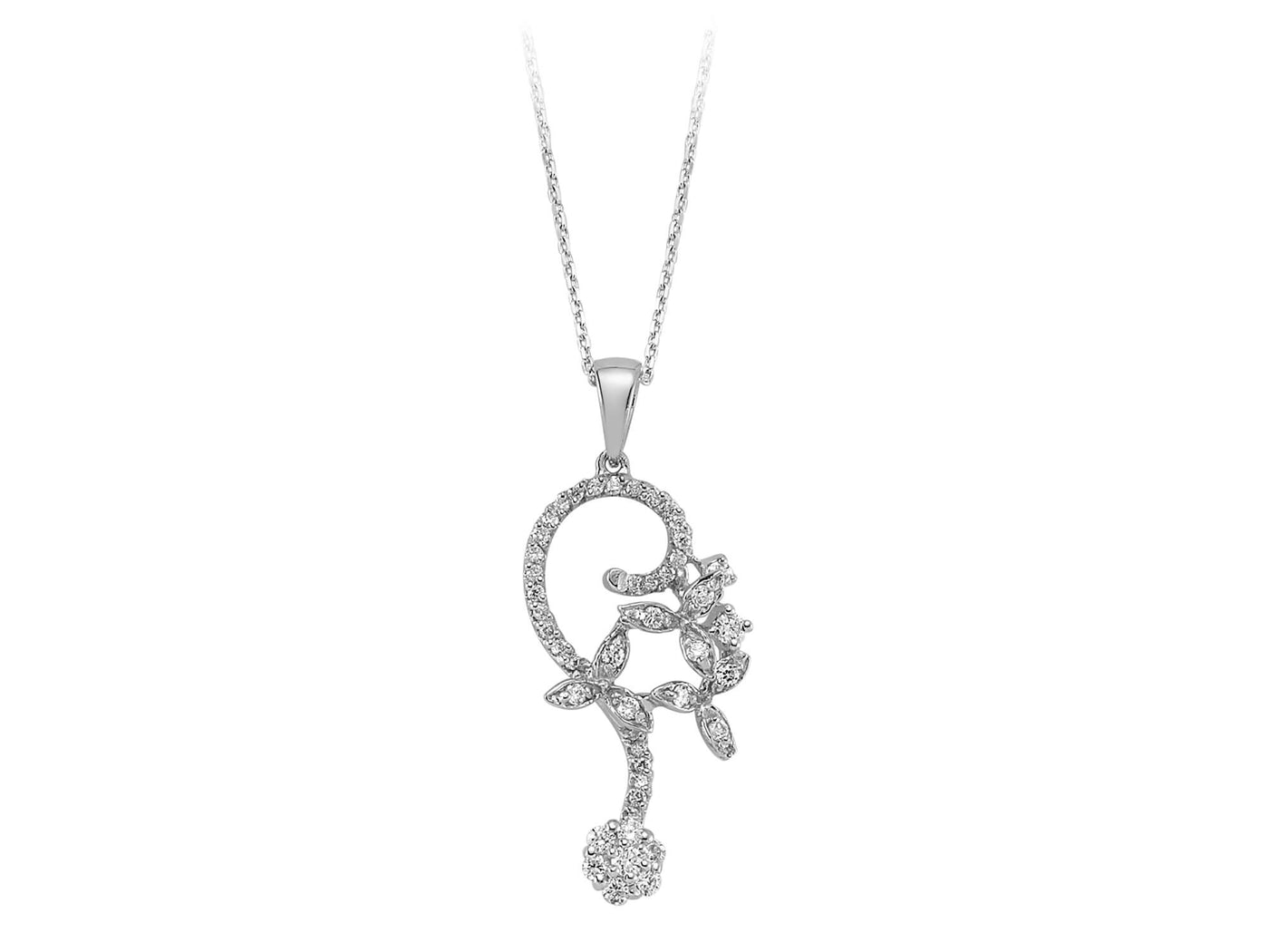 Diamond Andromeda necklace in 14k white gold