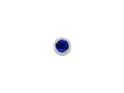 Aqua sapphire nose piercing in 14-carat white gold - 7 mm x 2.3 mm
