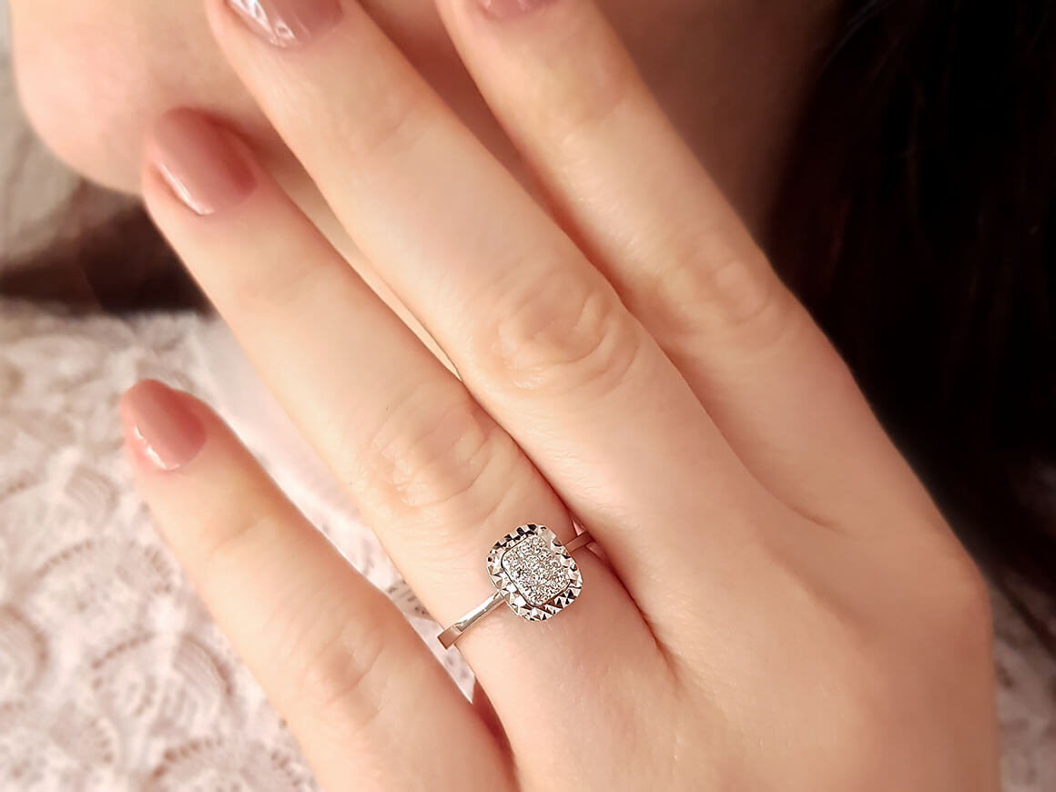 Bague effet baguette en diamant de 0,50 carat 