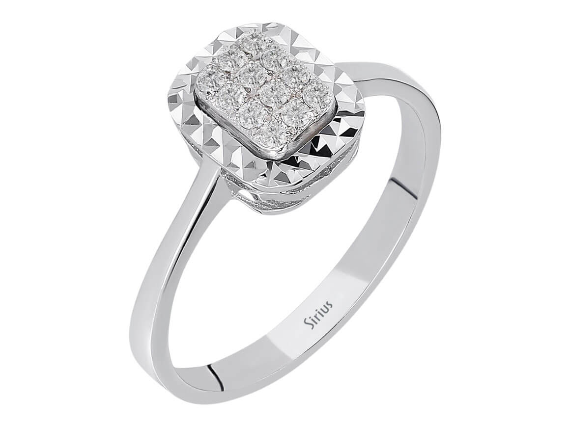 0,50 Karat Diamant Baguette Effekt Ring - handgefertigter Diamantschmuck aus Feingold | Sirius Diamant