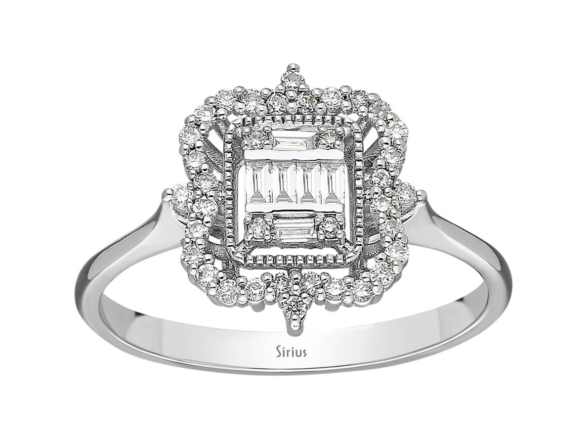 Baguette Diamant Australis Ring - handgefertigter Diamantschmuck aus Feingold | Sirius Diamant