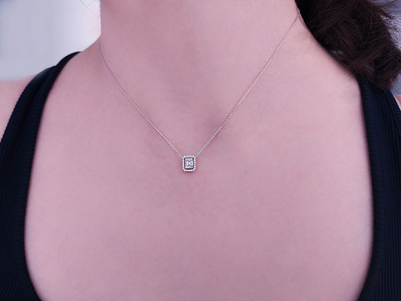 Baguette-Diamant-Halskette Celestia - handgefertigter Diamantschmuck aus Feingold | Sirius Diamant