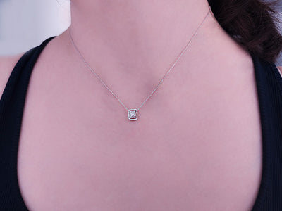 Baguette-Diamant-Halskette Celestia