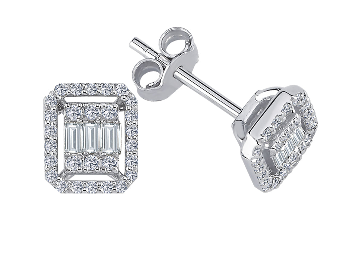 Baguette-Diamant-Ohrringe Celestia – handgefertigter Diamantschmuck aus Feingold | Sirius Diamant