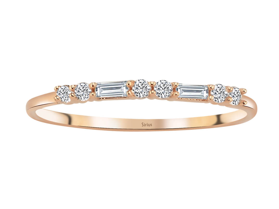 Baguette-Diamant-Dora-Halbrund-Ring - handgefertigter Diamantschmuck aus Feingold | Sirius Diamant