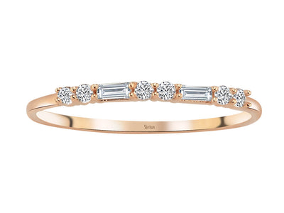 Baguette Diamond Dora Half-Round Ring