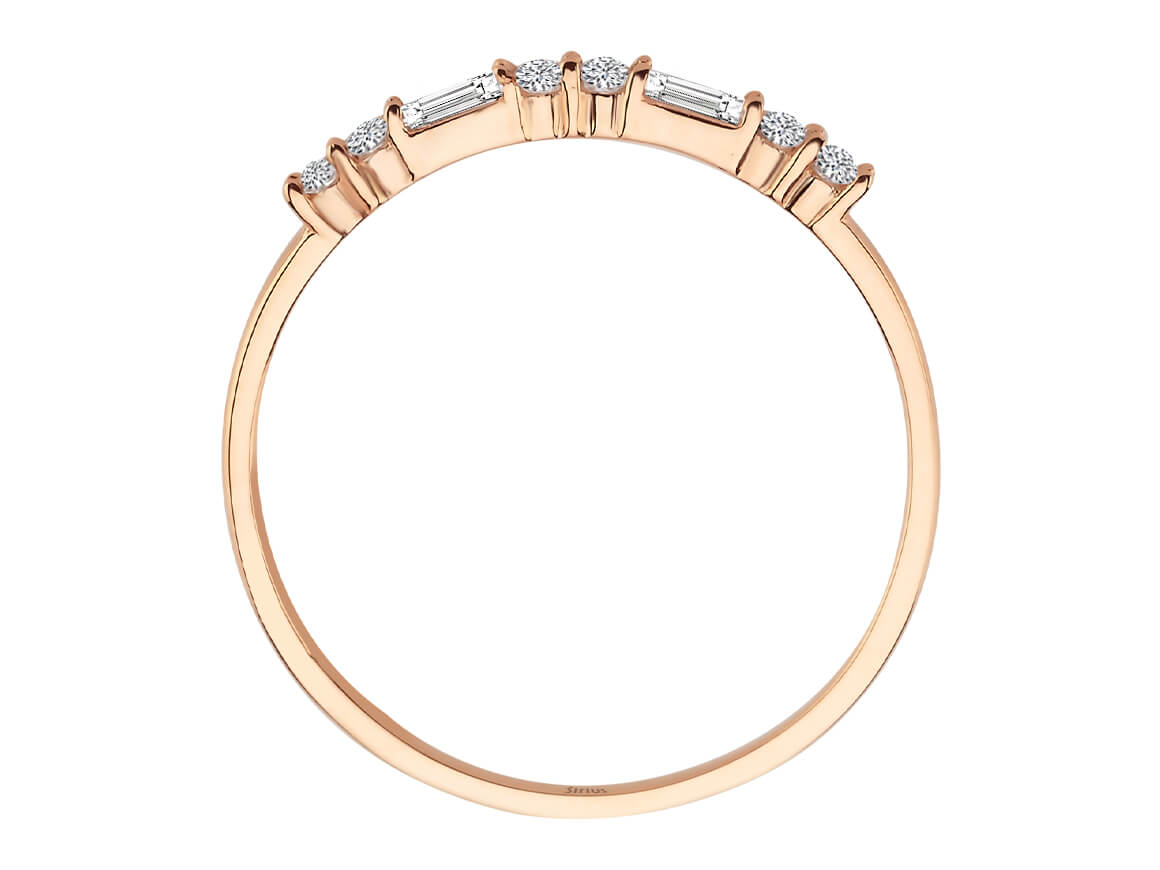 Baguette-Diamant-Dora-Halbrund-Ring - handgefertigter Diamantschmuck aus Feingold | Sirius Diamant