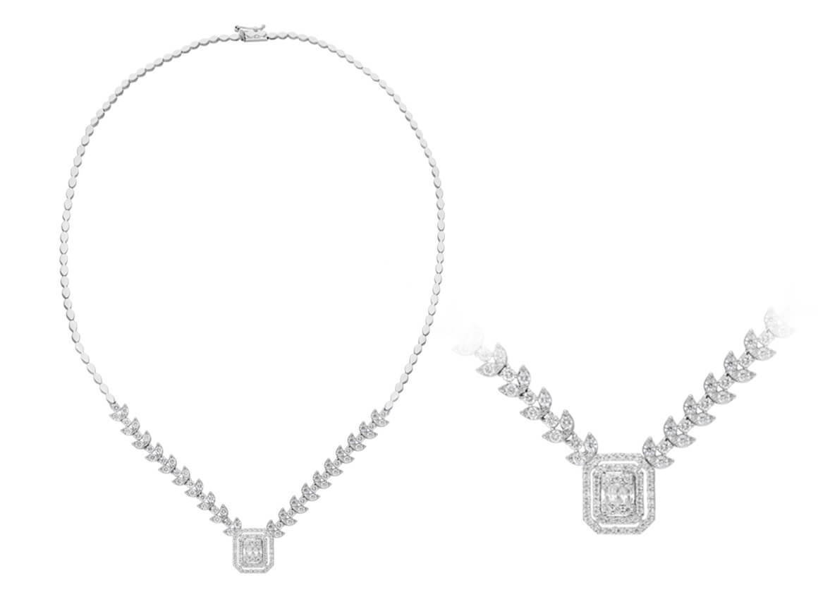 2,05 Karat Baguette Diamant Halskette - handgefertigter Diamantschmuck aus Feingold | Sirius Diamant