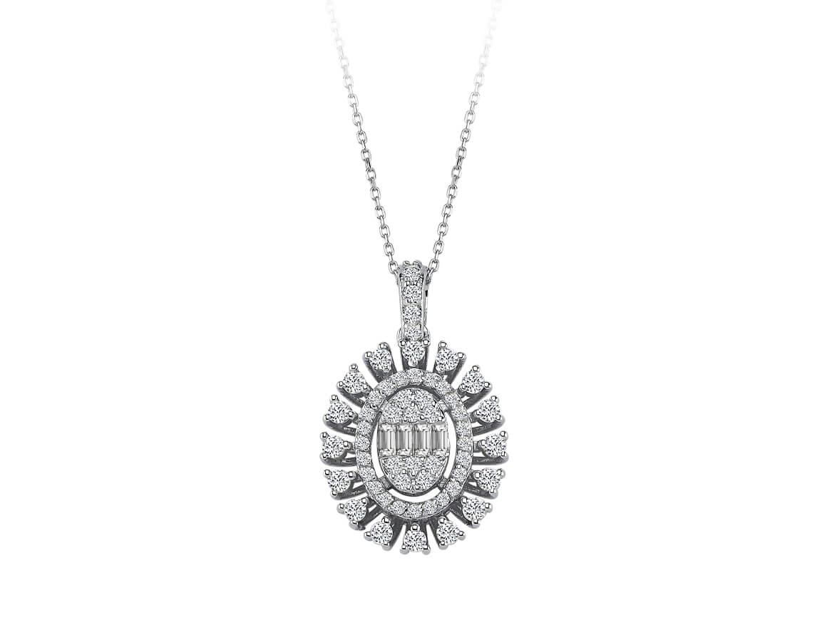 Baguette-Diamant-Helia-Halskette - handgefertigter Diamantschmuck aus Feingold | Sirius Diamant