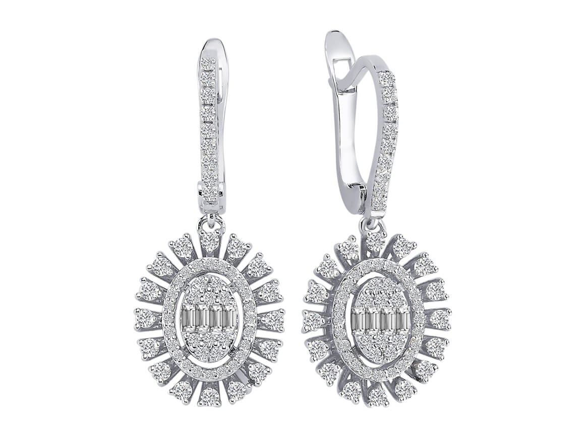 Baguette diamond helia earrings