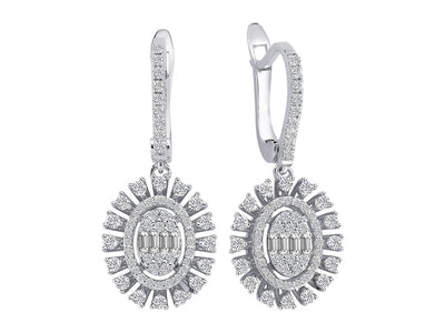 Baguette diamond helia earrings