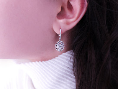 Baguette diamond helia earrings