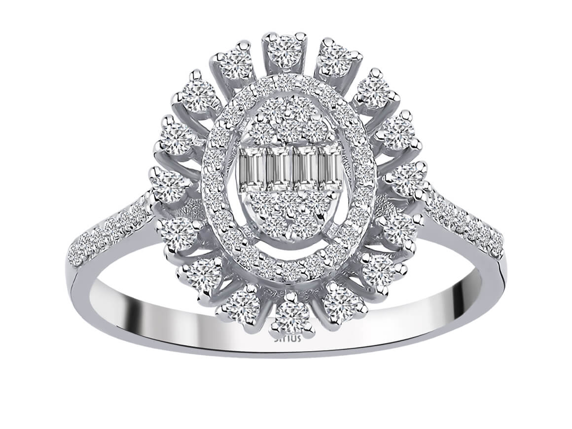 Baguette-Diamant-Helia-Ring - handgefertigter Diamantschmuck aus Feingold | Sirius Diamant