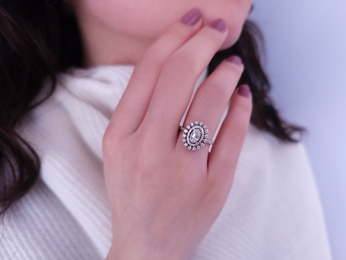 Bague Helia en diamant baguette