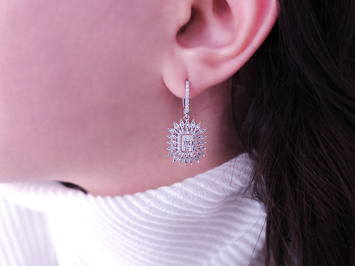 Baguette-Diamant-Ilaria-Ohrringe - handgefertigter Diamantschmuck aus Feingold | Sirius Diamant