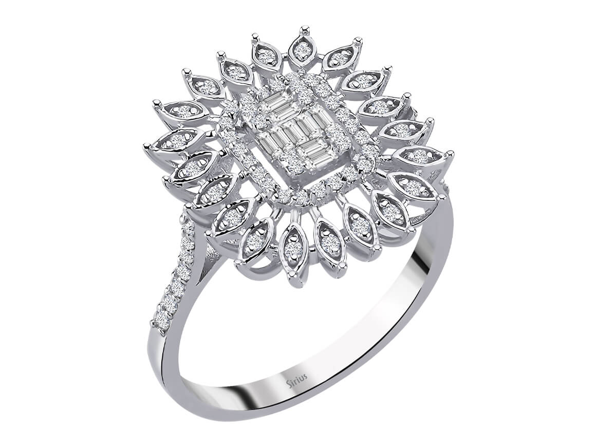 Baguette-Diamant-Ilaria-Ring – handgefertigter Diamantschmuck aus Feingold | Sirius Diamant