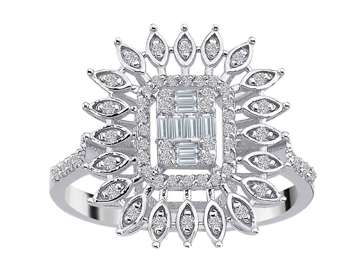 Baguette-Diamant-Ilaria-Ring – handgefertigter Diamantschmuck aus Feingold | Sirius Diamant