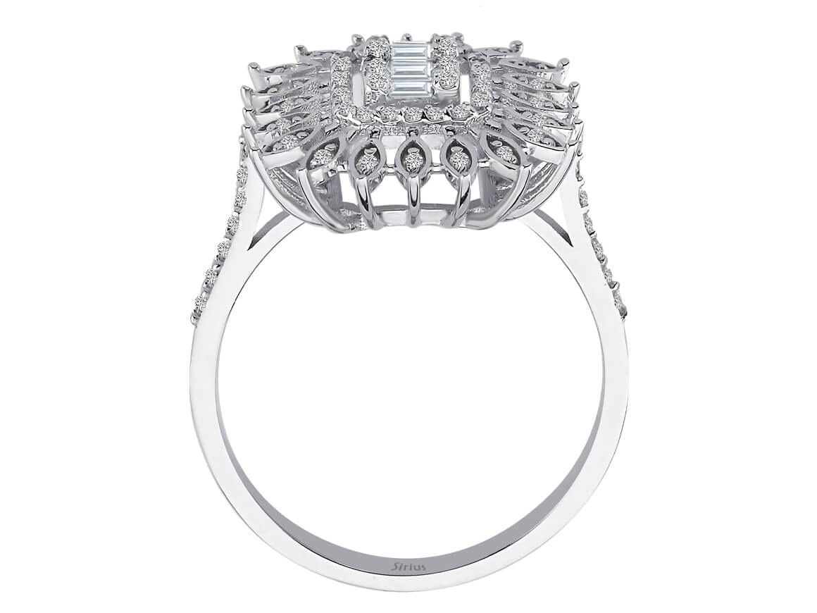 Baguette-Diamant-Ilaria-Ring – handgefertigter Diamantschmuck aus Feingold | Sirius Diamant