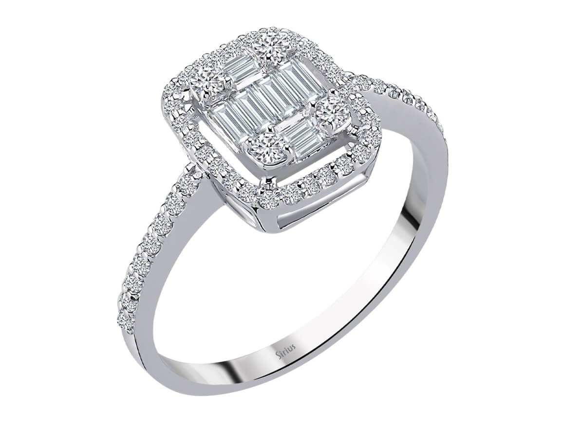 Baguette-Diamant-Klara-Ring - handgefertigter Diamantschmuck aus Feingold | Sirius Diamant