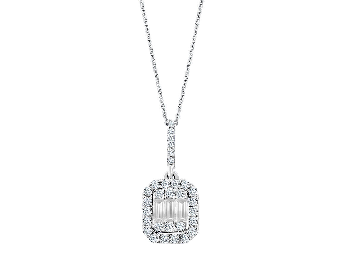 0.30 carat baguette diamond necklace
