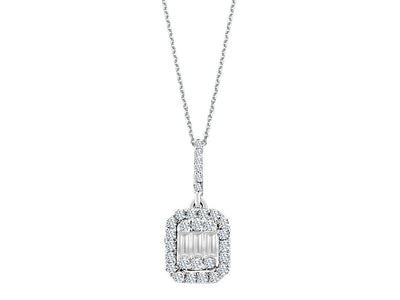 0.30 carat baguette diamond necklace