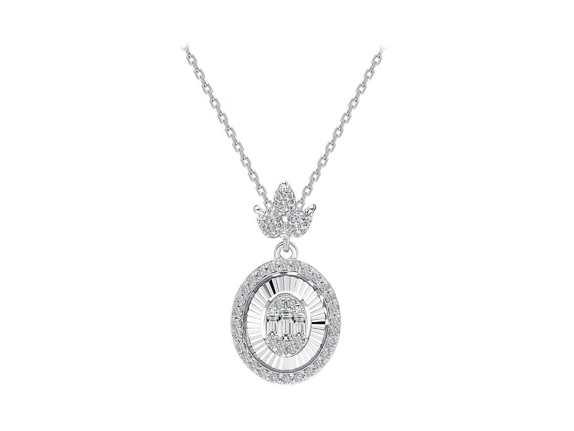 0,27 Karat Diamant Baguette Collier - handgefertigter Diamantschmuck aus Feingold | Sirius Diamant