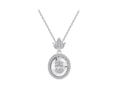 0.27 carat diamond baguette necklace