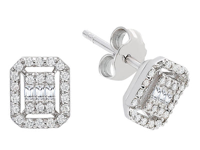 0.27 Carat Baguette Diamond Earrings