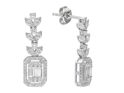 Baguette diamond earrings