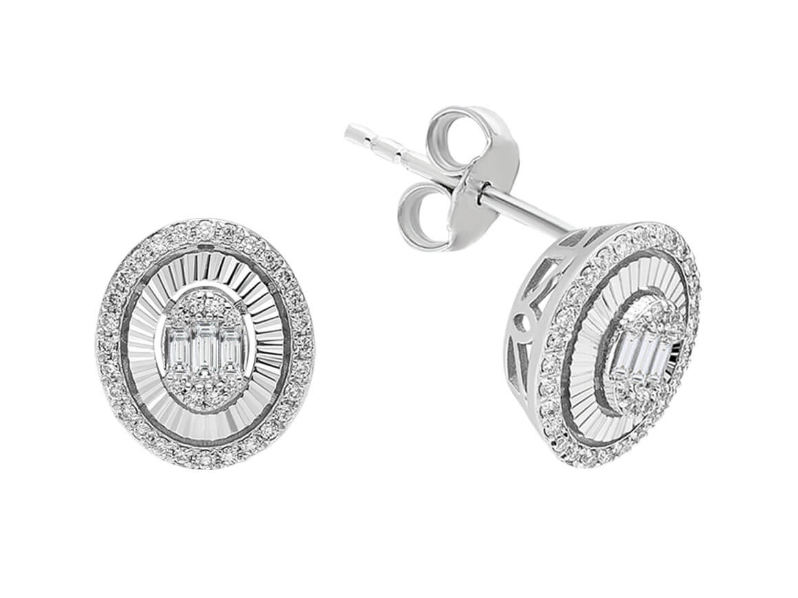 0.40 Carat Baguette Diamond Earrings