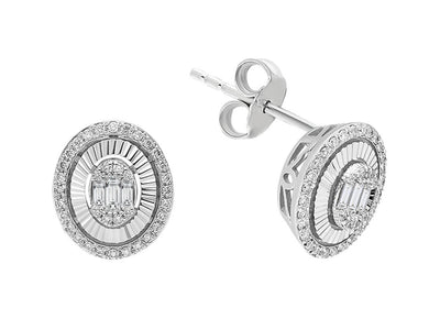 0.40 Carat Baguette Diamond Earrings