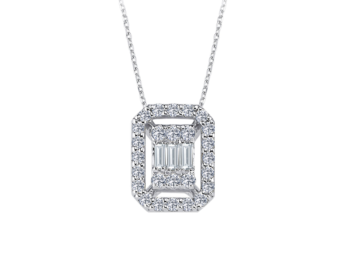 Lunare baguette diamond necklace