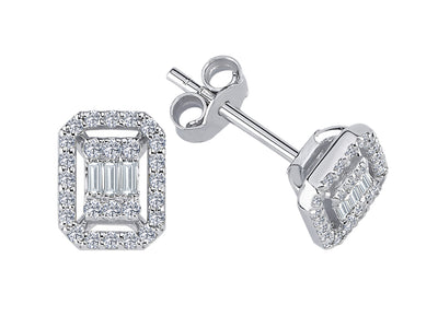 Lunare baguette diamond earrings